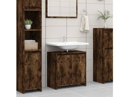 Koupelnová skříňka kouřový dub 60 x 33 x 61 cm kompozitní dřevo