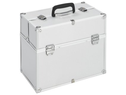 Kosmetický kufřík 38x23x34 cm stříbrný hliník