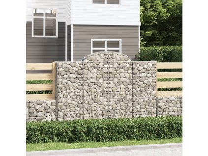 Klenuté gabionové koše 6 ks 200x30x140/160cm pozinkované železo