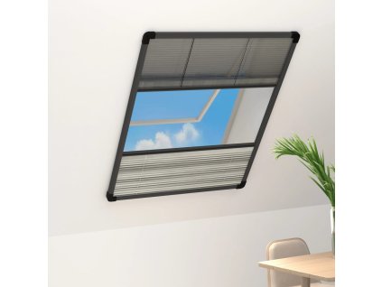 Plisovaná okenní síť proti hmyzu se zástěnou hliník 60x80 cm