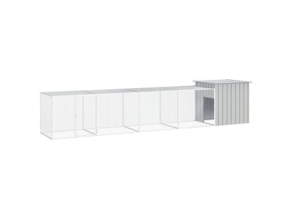 Klec pro kuřata šedá 500 x 91 x 100 cm pozinkovaná ocel