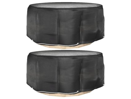 Plachty na zahradní nábytek 2 ks 10 oček Ø 260 x 90 cm kulaté
