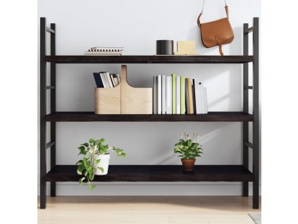 Nástěnná police tmavě hnědá 140x50x(2-4)cm ošetřený masivní dub