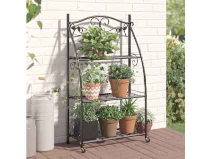 Stojan na květiny černý 56 x 30 x 96 cm ocel