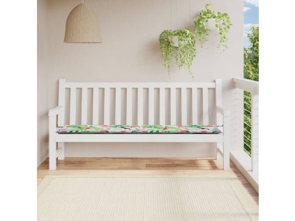 Poduška na zahradní lavici vícebarevná 200x50x4 cm textil