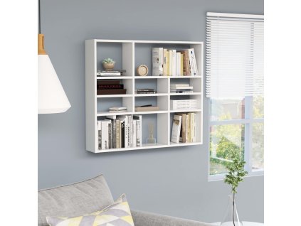 Nástěnná police bílá 90 x 16 x 78 cm kompozitní dřevo