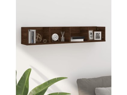 Nástěnná police na CD hnědý dub 100x18x18 cm kompozitní dřevo