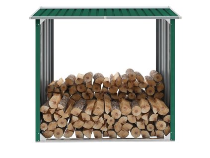 Kůlna na dříví pozinkovaná ocel 172 x 91 x 154 cm zelená