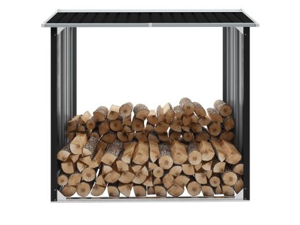 Kůlna na dříví pozinkovaná ocel 172 x 91 x 154 cm antracitová