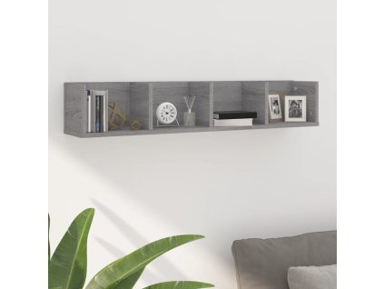 Nástěnná police šedá sonoma 100 x 18 x 18 cm kompozitní dřevo