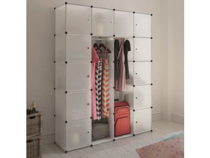 Modulární skříň se 14 přihrádkami bílá 37 x 146 x 180,5 cm