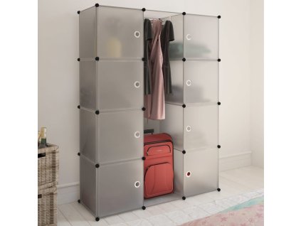 Modulární skříň s 9 přihrádkami 109x36,5x143 cm bílá