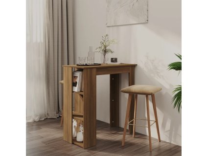 Barový stůl s regálem hnědý dub 102 x 50 x 103,5 cm kompozit