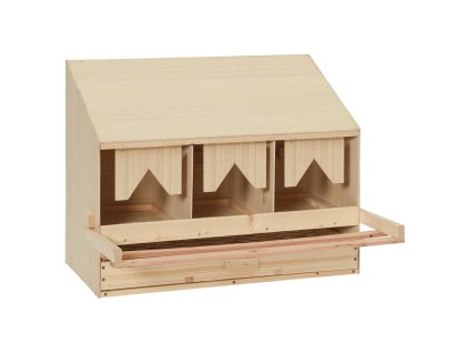 Snáškové hnízdo 3 boxy 72 x 33 x 54 cm masivní borové dřevo