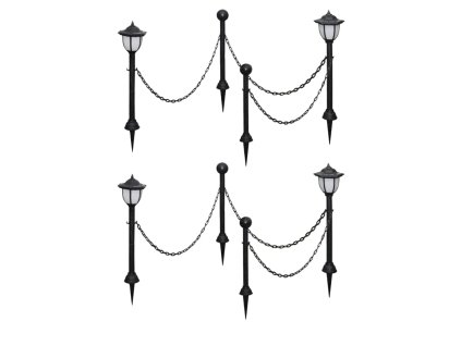 Solární světla 4 ks s řetězy a sloupky