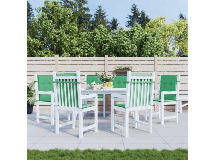 Podušky na židli nízké opěradlo 6 ks zelené 100x50x3 cm oxford