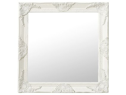 Nástěnné zrcadlo barokní styl 60 x 60 cm bílé