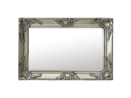 Nástěnné zrcadlo barokní styl 60 x 40 cm stříbrné