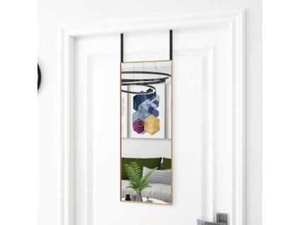 Zrcadlo na dveře zlaté 30 x 80 cm sklo a hliník