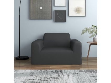 Strečový potah na křeslo antracitový polyesterový žerzej