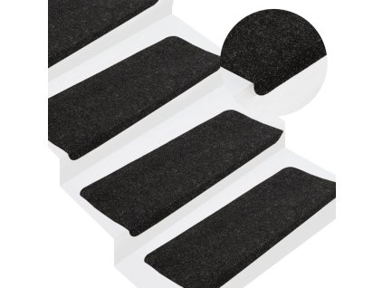 Samolepicí nášlapy na schody 15 ks 65x24,5x3,5 cm antracitové