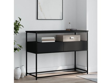 Konzolový stolek černý 100 x 40 x 75 cm kompozitní dřevo