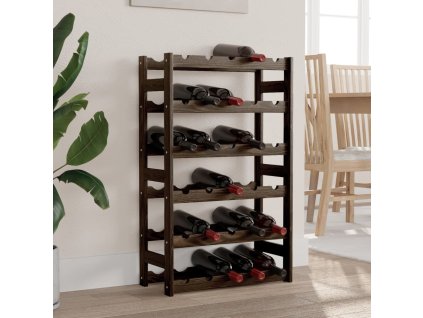 Stojan na víno na 30 lahví černý masivní borové dřevo