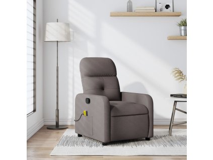 Masážní polohovací křeslo taupe textil