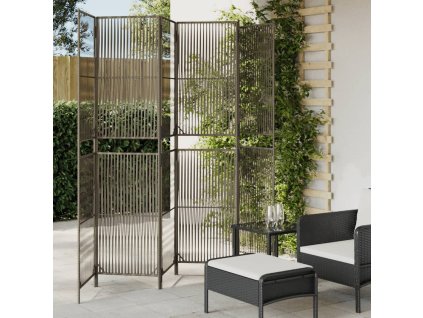 Dělicí stěna 6 panelů šedá polyratan