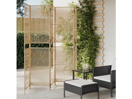 Dělicí stěna 5 panelů béžová polyratan