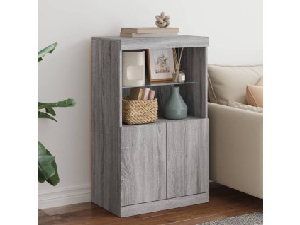 Příborník s LED osvětlením šedý sonoma 60,5 x 37 x 100 cm