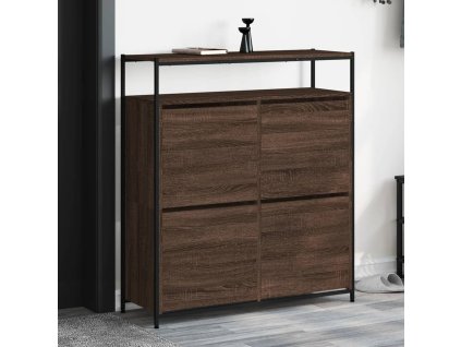 Botník se 4 výklopnými zásuvkami hnědý dub 100 x 34 x 112 cm