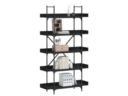 Knihovna s 5 policemi černá 100x33x180,5 cm kompozitní dřevo