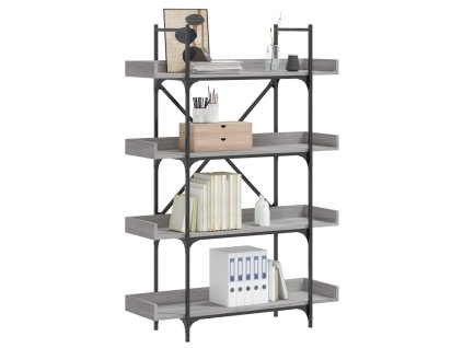 Knihovna se 4 policemi šedá sonoma 100 x 33 x 145,5 cm kompozit