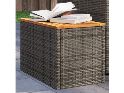 Zahradní odkládací stolky 2 ks šedé 55x34x37 cm polyratan masiv