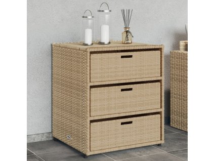 Zahradní úložná skříň béžová 55 x 59 x 69 cm polyratan