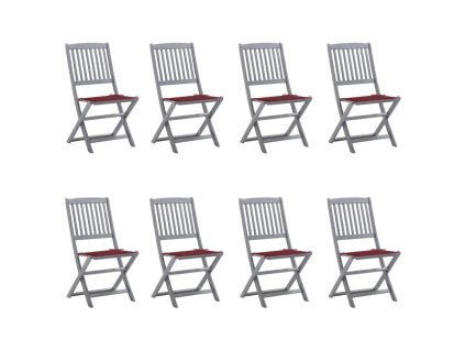 Skládací zahradní židle s poduškami 8 ks masivní akácie