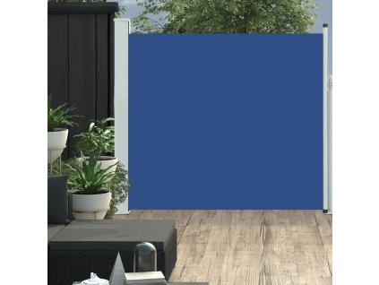 Zatahovací boční markýza/zástěna na terasu 170 x 300 cm modrá