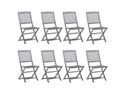 Skládací zahradní židle s poduškami 8 ks masivní akácie