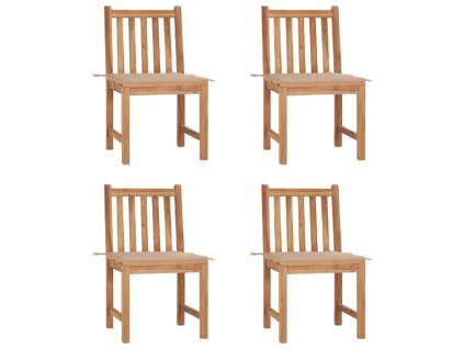 Zahradní židle 4 ks s poduškami masivní teak