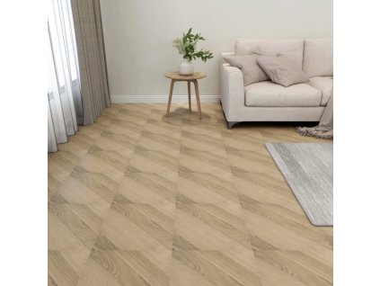 Samolepicí podlahové desky 55 ks PVC 5,11 m² hnědé pruhované