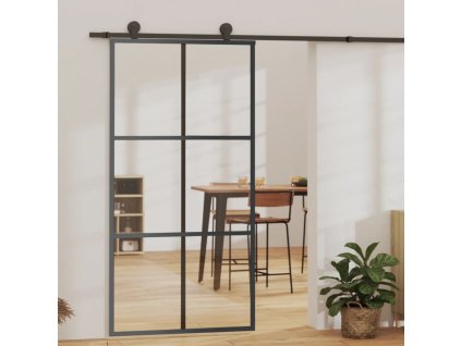 Posuvné dveře s kováním ESG sklo a hliník 102 x 205 cm