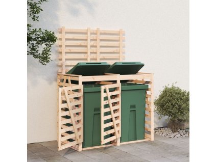 Úložný box na dvě popelnice masivní borové dřevo