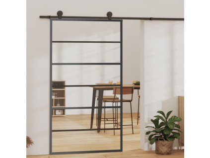 Posuvné dveře s kováním ESG sklo a hliník 102 x 205 cm