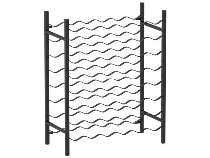 Stojan na víno na 48 lahví černý kov