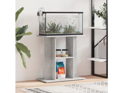 Stojan na akvárium betonový šedý 60 x 30 x 60 cm, dřevo