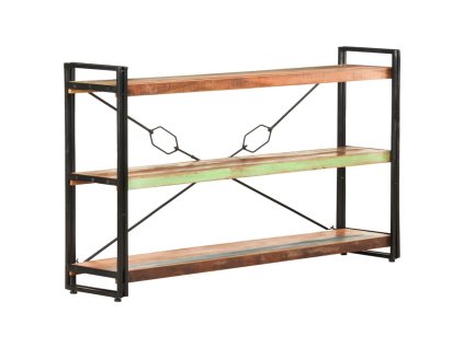 Knihovna se 3 policemi 140x30x80 cm masivní recyklované dřevo
