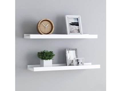 Poličky na zarámované obrázky 2 ks bílé 40 x 9 x 3 cm MDF