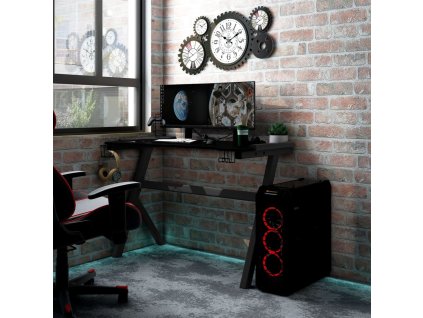 Herní stůl s LED a nohami ve tvaru Y černý 110 x 60 x 75 cm