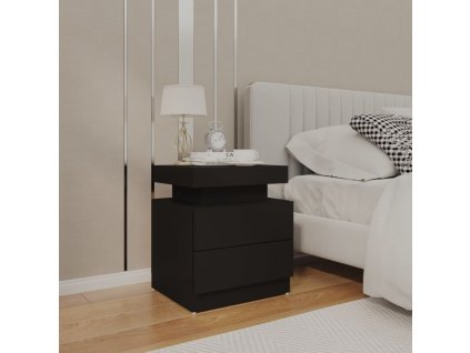Noční stolek černý 45 x 35 x 52 cm kompozitní dřevo